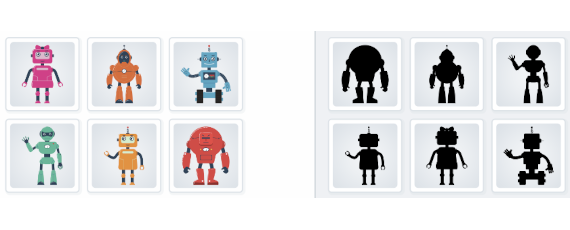 Match the shadow – The robots